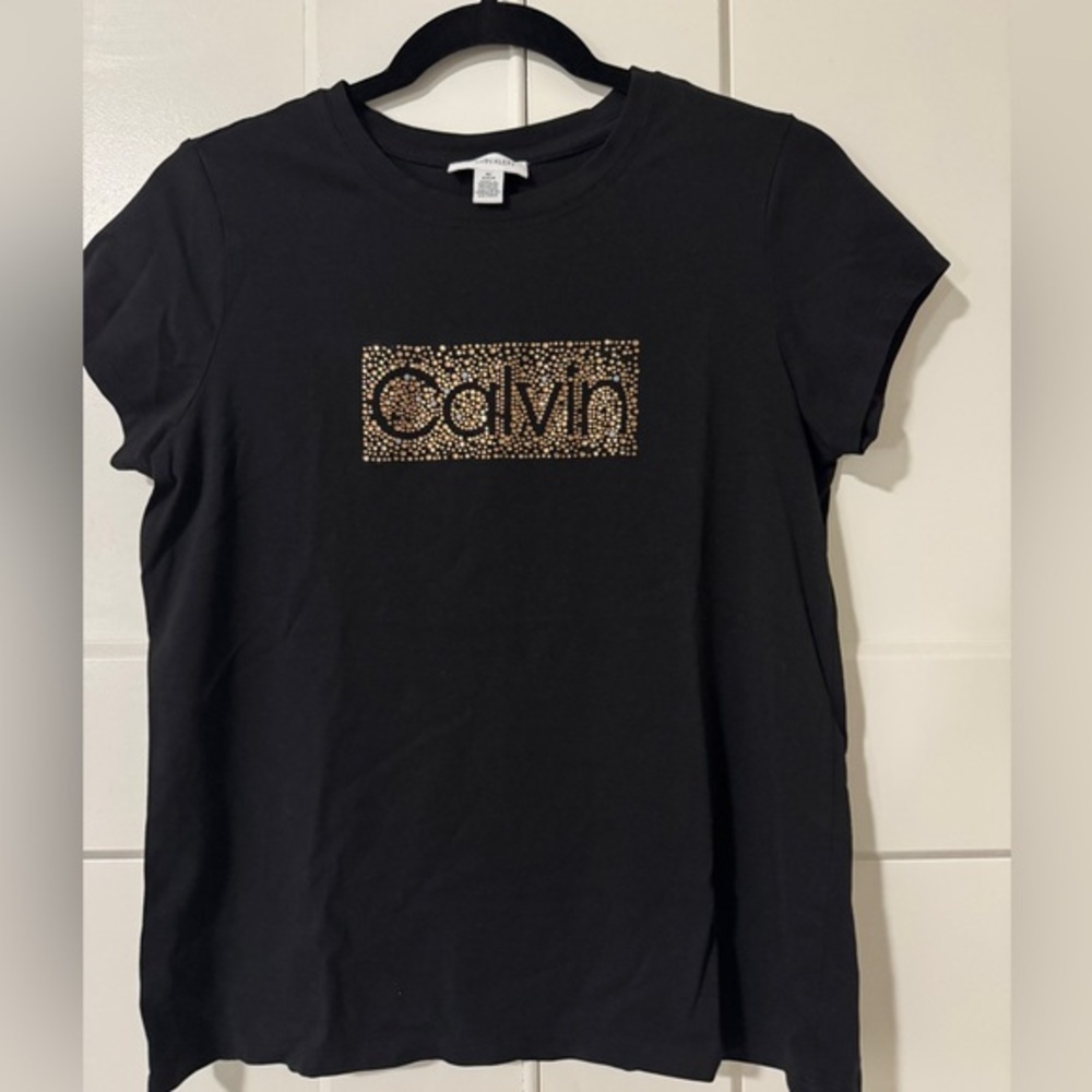 Calvin Klein Studded Black Tee good condition